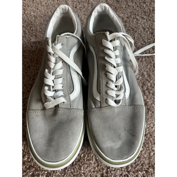 Vans Gray/Green Old Skool Platform Sneakers- 7.5M/9W - Picture 3 of 8